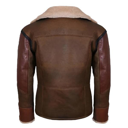 Mens Aviator RAF B3 Leather Bomber Flying Jacket