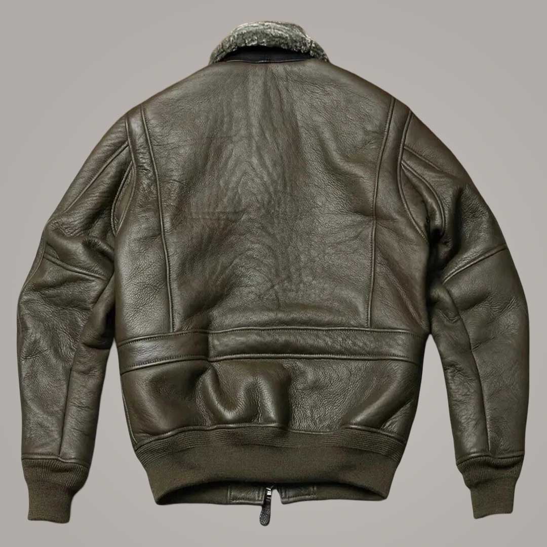 Men's B3 RAF Green Aviator Leather Jacket