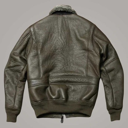 Men's B3 RAF Green Aviator Leather Jacket