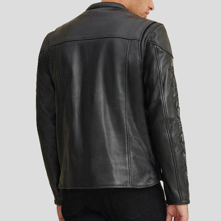 Men's Black Leather Rider Jacket