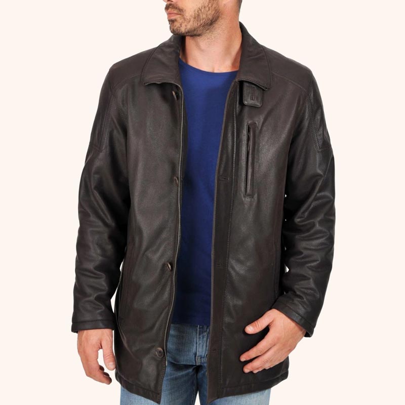 New Genuine Men’s Black Leather Sport Coat - Jackets Kingdom