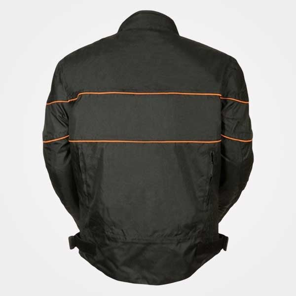 Mens Black Nylon Textile Vented Motorcycle Jacket