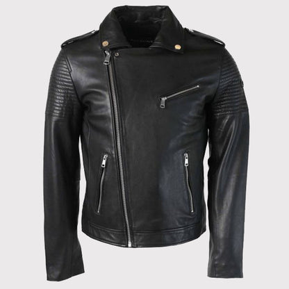 Men's Black Quilted Leather Perfecto Jacket