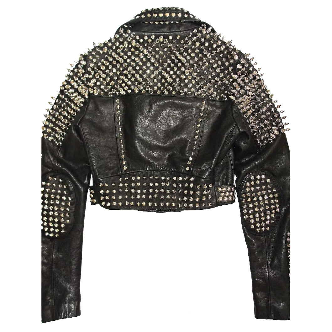 Men's Black Steampunk Leather Jacket - Retro and Edgy