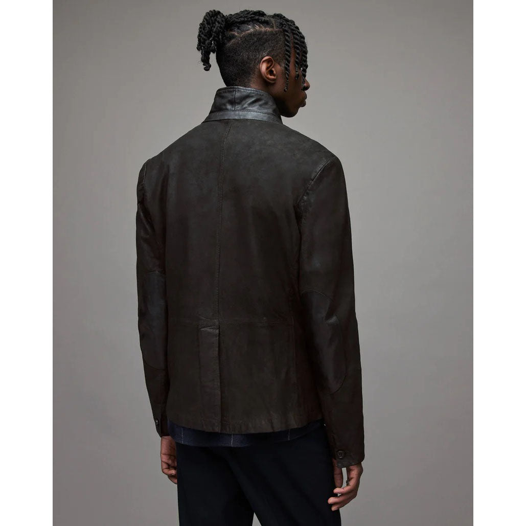 Men's Black Suede Leather Blazer