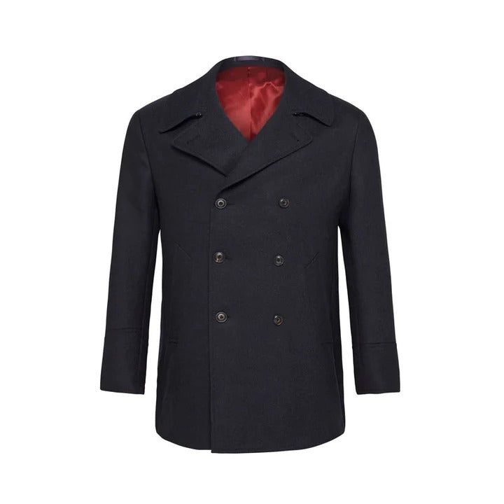 Navy-style Black Peacoat