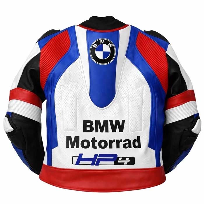 Mens BMW Racing Leather Motorcycle Jacket