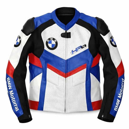 Mens BMW Racing Leather Motorcycle Jacket