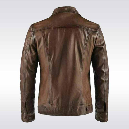 Brown leather jacket
