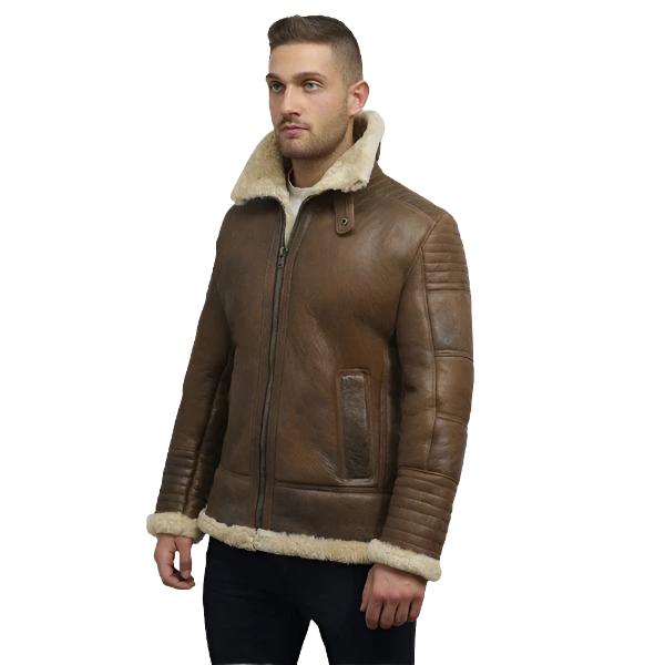 Men's Brown Sheepskin Flying Jacket