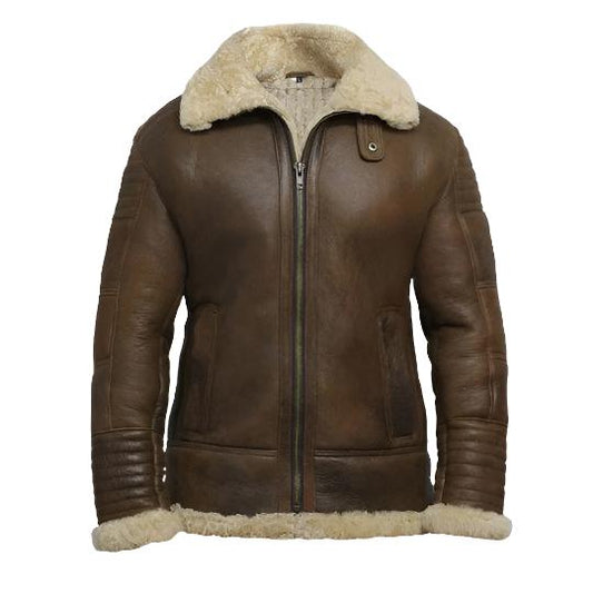 Men's Brown Sheepskin Flying Jacket