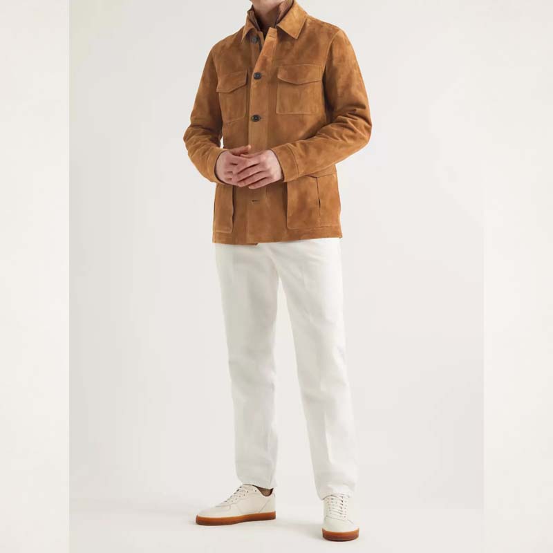 Mens Brown Suede Field Leather Jacket Custom Made Fit XS Mens Brown Suede Field Leather Jacket Custom Made Fit XS