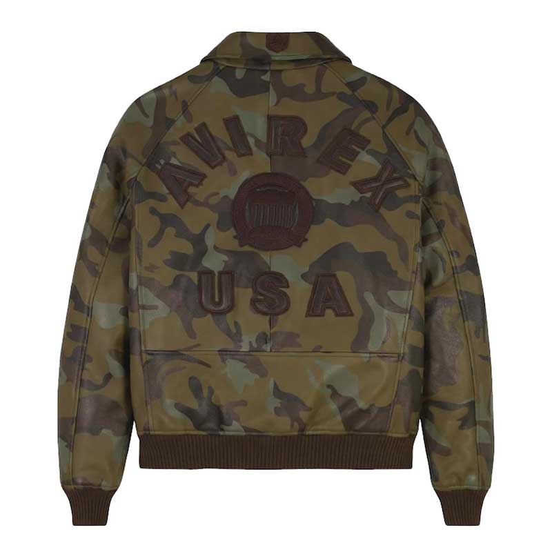 Men’s military-inspired bomber jacket with ribbed cuffs