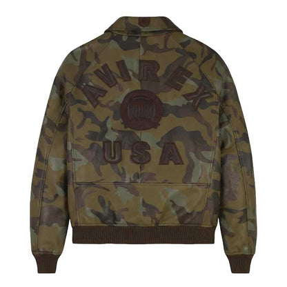 Men’s military-inspired bomber jacket with ribbed cuffs