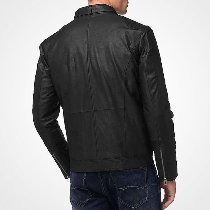 Men's Classic Black Leather Jacket