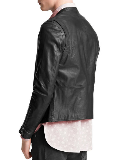 Men’s Classic Casual Black Leather Jacket