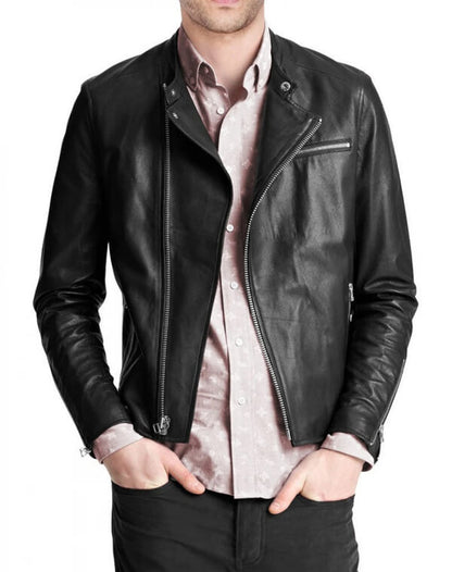 Men’s Classic Casual Black Leather Jacket