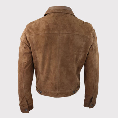 Men's Classic Vintage Suede Leather Biker Jacket