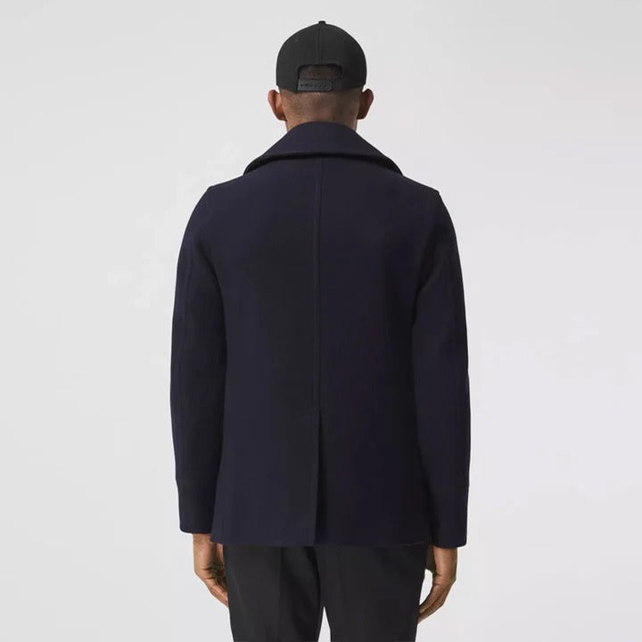 Men's Dark Blue Wool Navy Peacoat