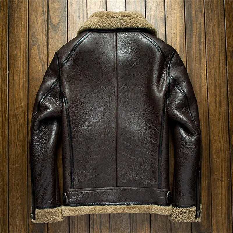 Men's Dark Brown B3 Sheepskin Shearling Jacket