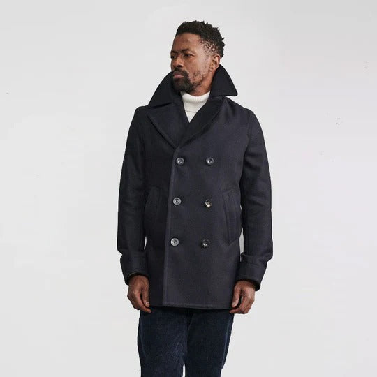 Men's Dark Navy Fleece Peacoat