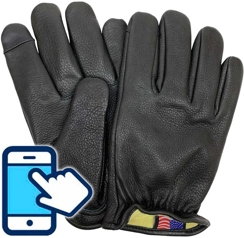 Men's Deerskin Aramid-Lined Touchscreen Gloves - Short Wrist