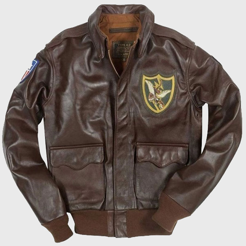 Mens Flying Tigers A-2 Fighter Group Leather Jacket