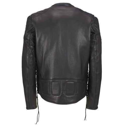 Men's Genuine Lambskin Bomber Leather Jacket in Black WL101