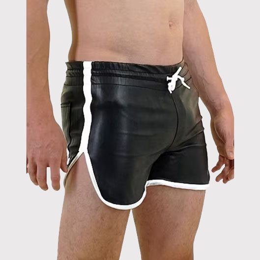 Men's Genuine Leather Gym and Beach Shorts