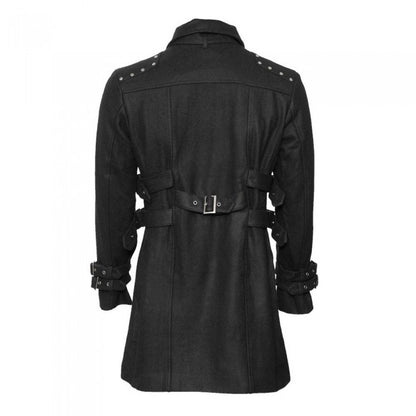 Stylish Men's Gothic Black Car Coat