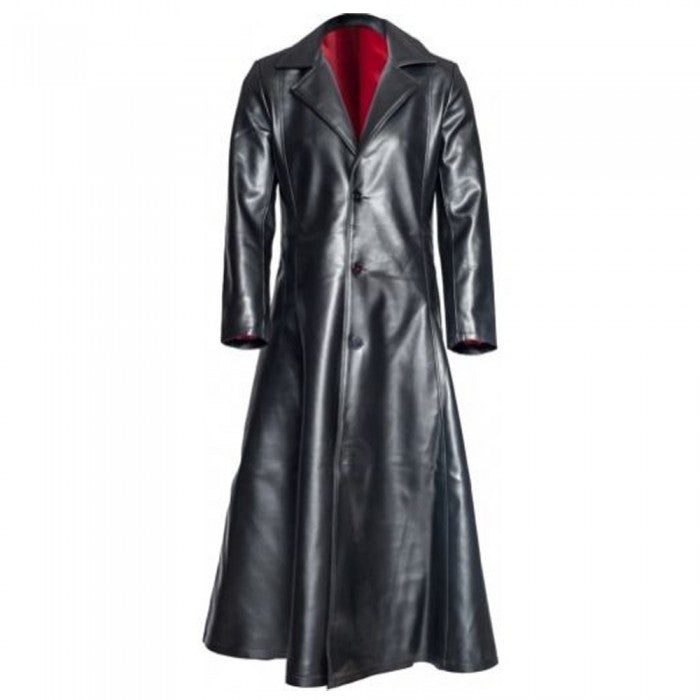 Men's Gothic Steampunk PVC Leather Coat | Stylish & Unique