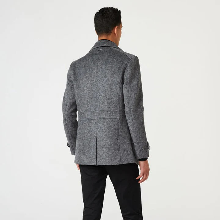 Men's Grey Marle Fleece Peacoat