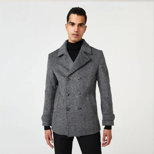 Men's Grey Marle Fleece Peacoat