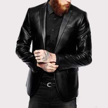 Stylish Men's Lambskin Leather Blazer Coat