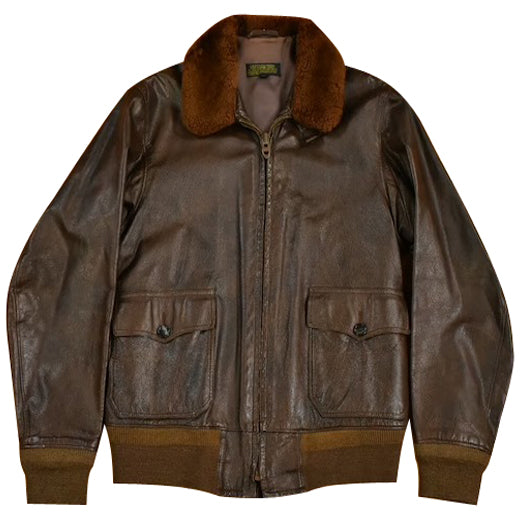 Men's Leather G-1 Style Vintage Bomber Jacket