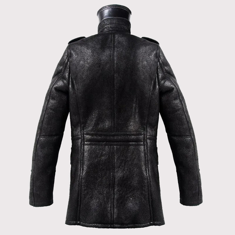 Black Sheepskin Coat