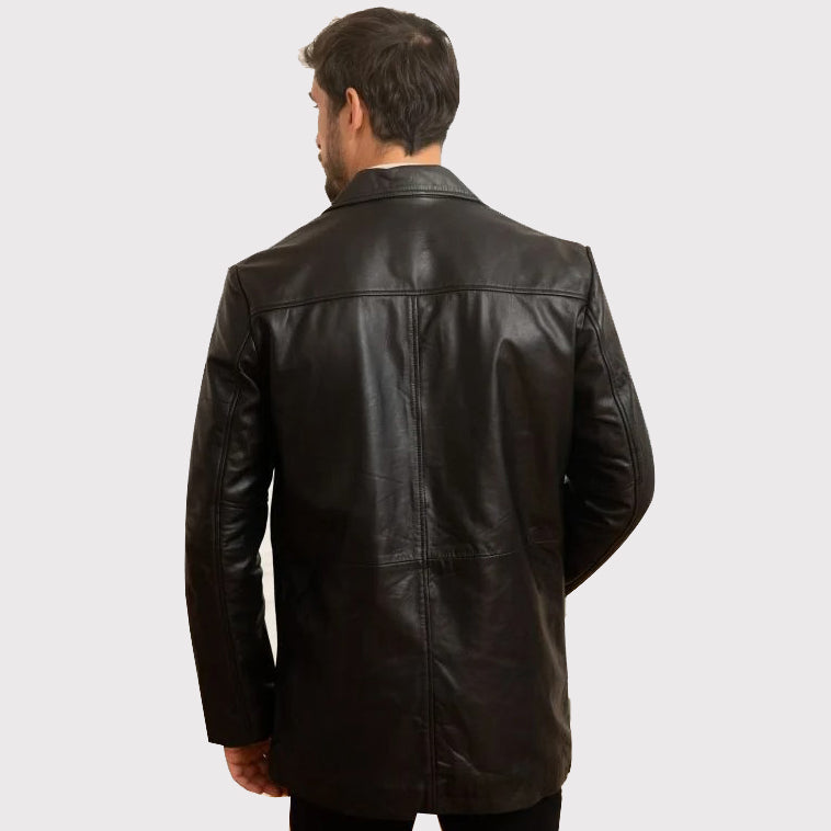 Mid-Length Lambskin Jacket Blazer for Men - Casual Style!