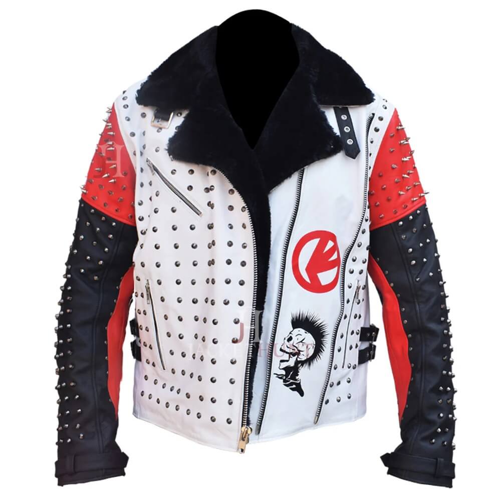 Men's Punk Rock Star Studded Leather Jacket