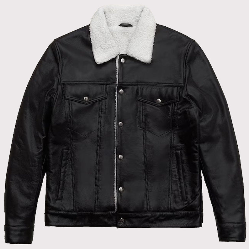 RAF B3 Aviator Shearling Leather Trucker Jacket