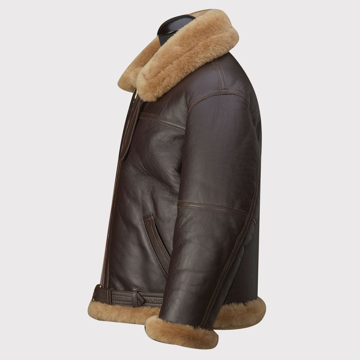 Men's RAF Brown Shearling Jacket - Classic Aviator Style!