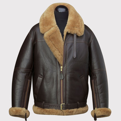 Men's RAF Brown Shearling Jacket