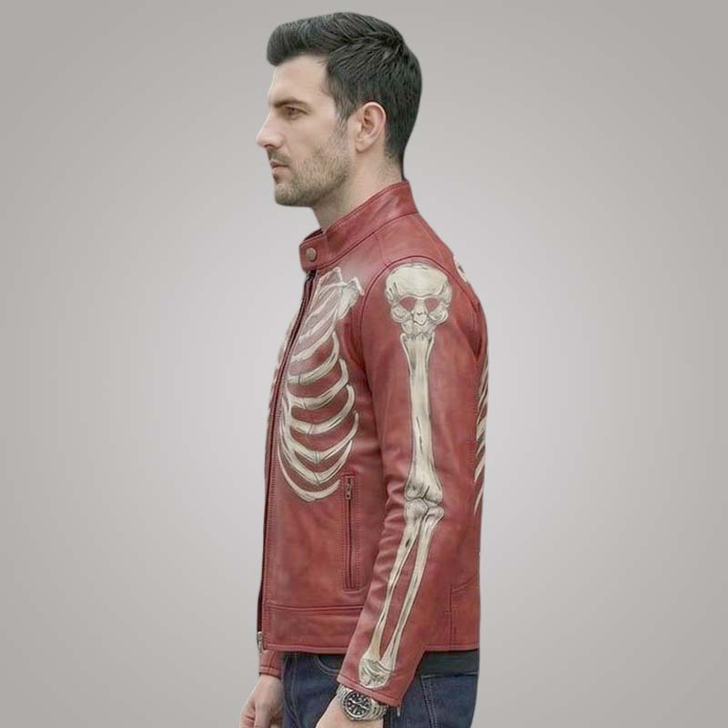 Premium red cowhide motorcycle jacket handcrafted for riders and fashion enthusiasts