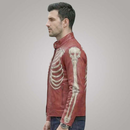 Premium red cowhide motorcycle jacket handcrafted for riders and fashion enthusiasts