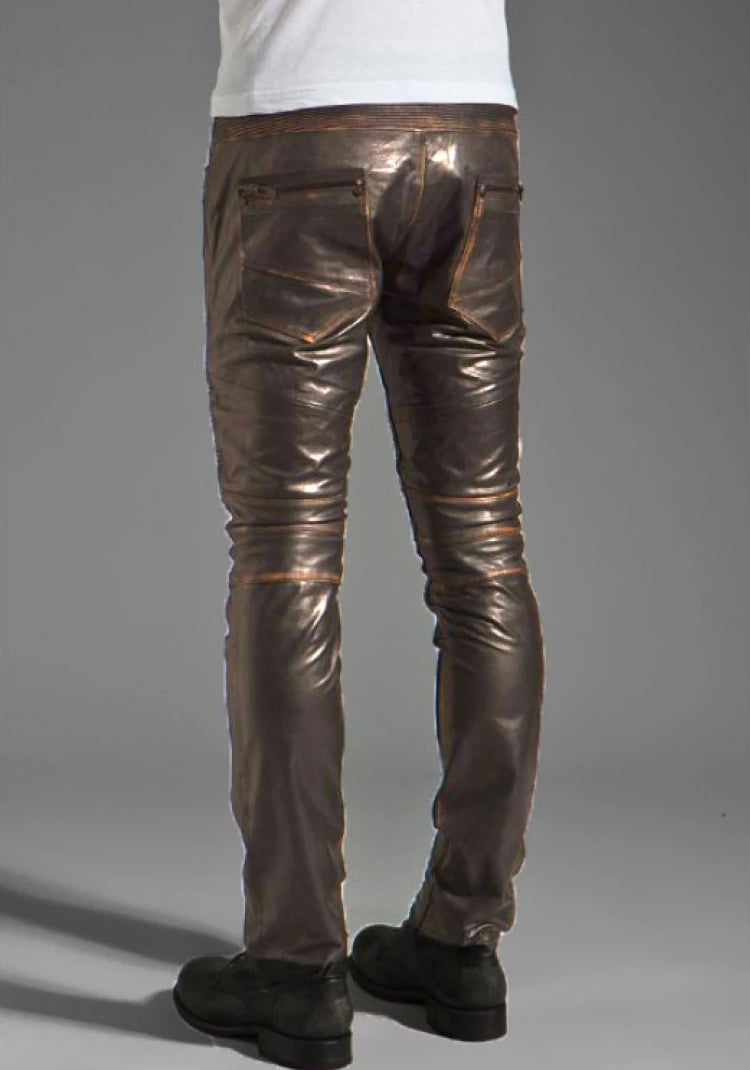 Men's Dark Brown Rogue Leather Pants