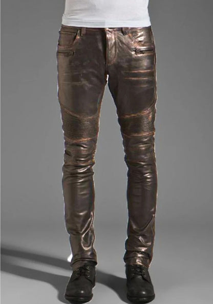 Men's Dark Brown Rogue Leather Pants