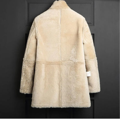 Men's Shearling Winter Long Coat