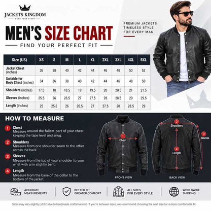 mens size charts by jackets kingdom