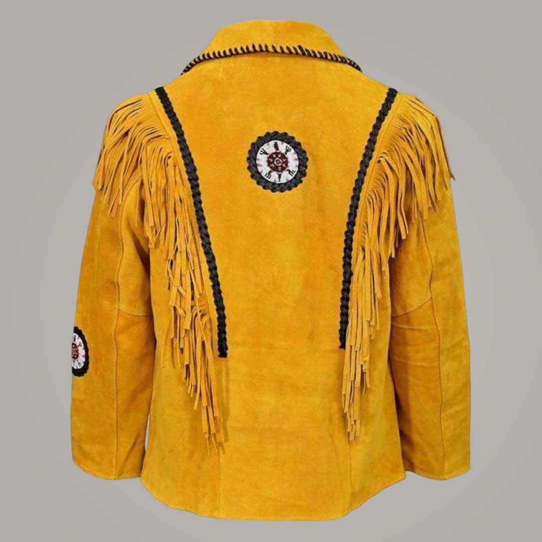 Men's Suede Leather Western Fringe Jacket