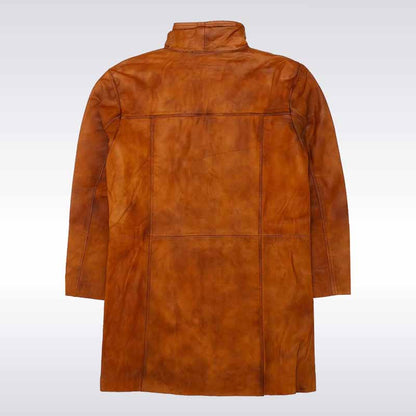 Men’s Vintage Brown Leather Trench Coat