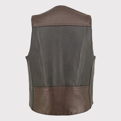 Men's Vintage Leather Vest - Classic Style - Brown Vest